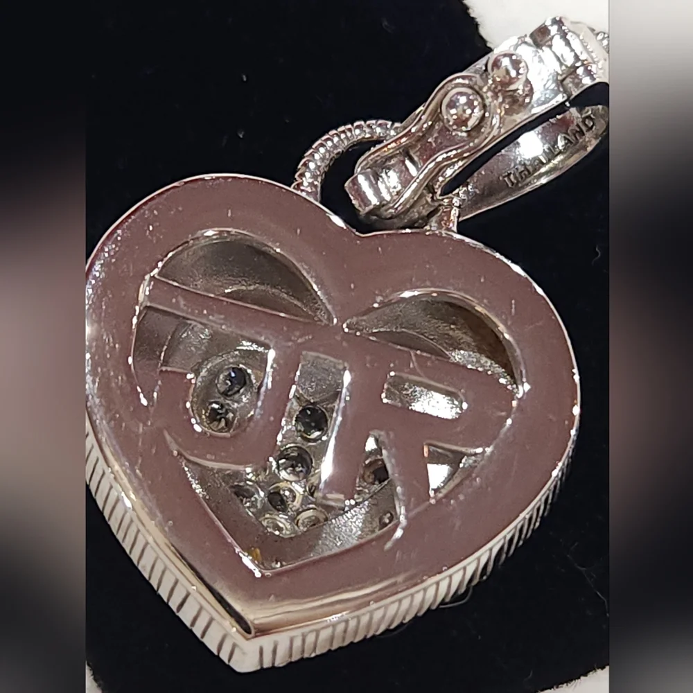 Judith Ripka Mother of Pearl & CZ Sterling Silver Pendant/Enhancer - Picture 6 of 10